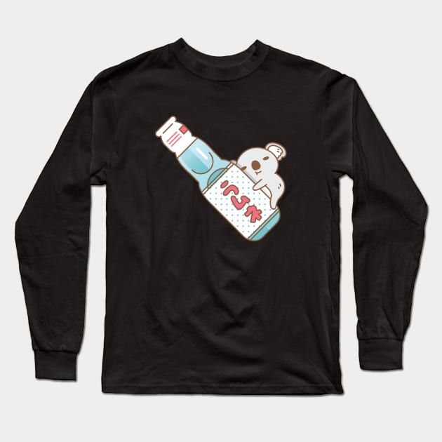 Baby koala with ramune japanese soda Sticker Long Sleeve T-Shirt by Noristudio